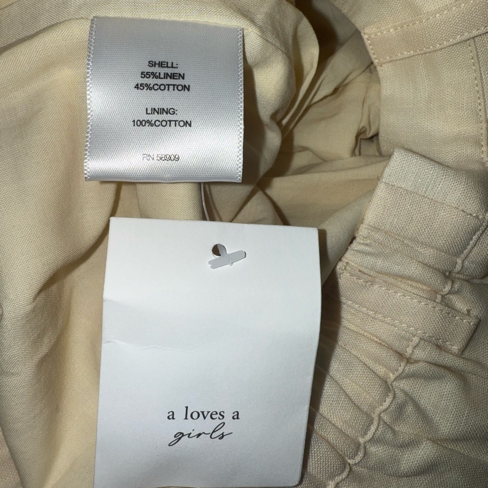 A loves a girls trouser style linen blend tan pant sz 6 preppy lightweight - Picture 4 of 5